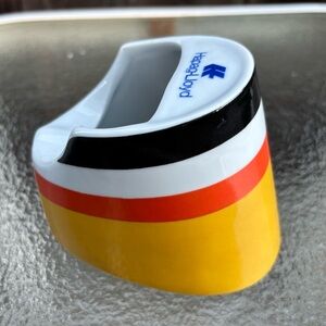 Mid-Century Modern Steamship Souvenir Ashtray Hapag-Lloyd Ship's Funnel 1970